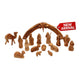 Hand Made Olive Wood Nativity 16 Pieces Set With Unique Stable