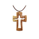 Olive Wood Carved Jesus Resurrection Cross Pendant